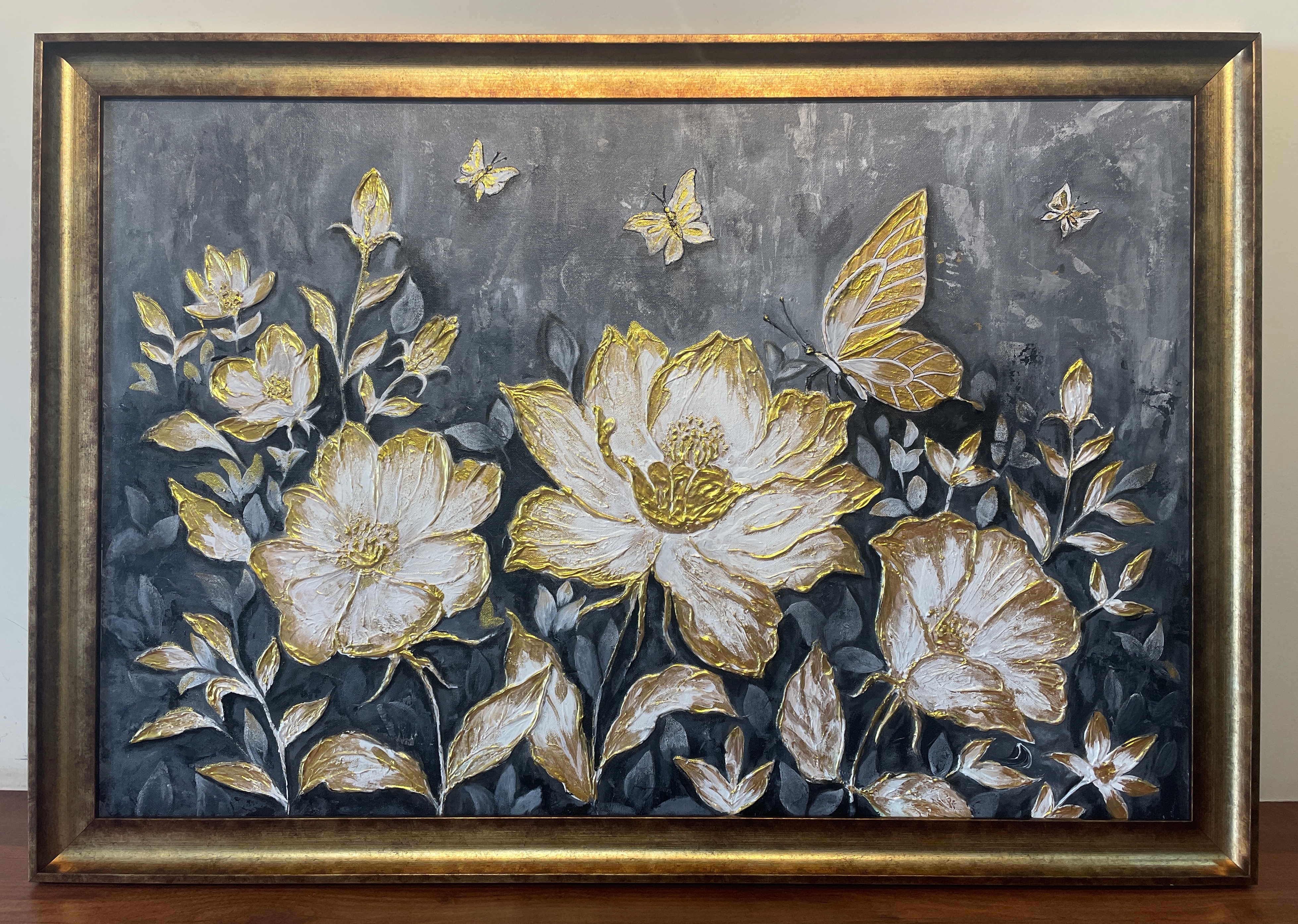 Be the Garden - Gold Texture Art ( Framed Painting )